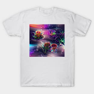 Psychedelic Space Flowers T-Shirt